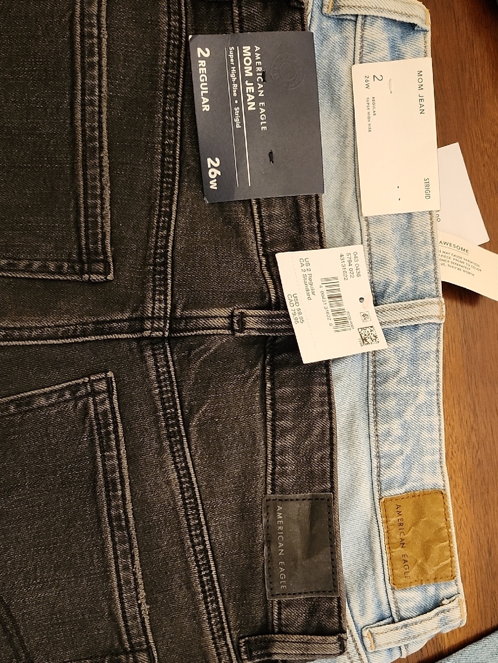 American Eagle Mom Jean Duo - Black & Light Blue